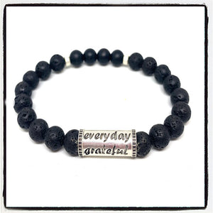 Essential oil diffusing wrist malas ~ everyday grateful