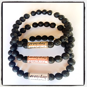 Essential oil diffusing wrist malas ~ everyday grateful