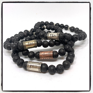 this too shall pass - lava & shungite wrist mala