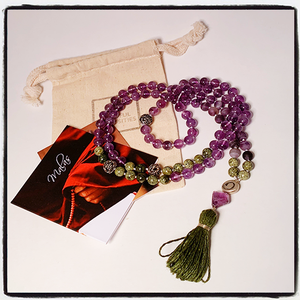 NUTURING PEACE MALA - Amethyst and Serpent Jasper