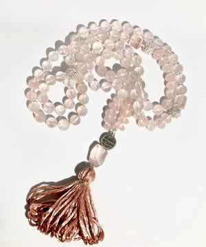 HEART WIDE OPEN MALA - Rose Quartz, special cut