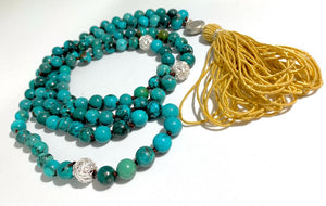 PURIFYING LOVE FOR STRENGTH MALA - Turquoise and Silver
