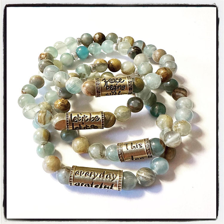 Caribbean Blue Calcite wrist malas