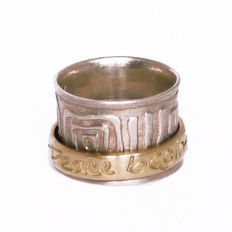 Glyph Meditation Ring in Silver & Gold