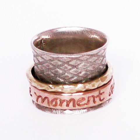 Diamond Meditation Ring in Silver & Gold